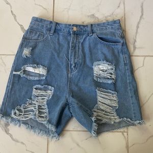 Distressed Denim shorts